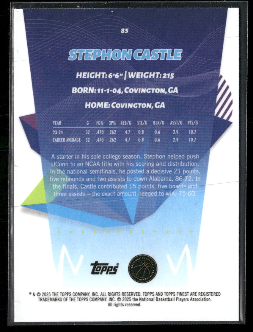2024-25 Finest X-Fractor Stephon Castle RC #85