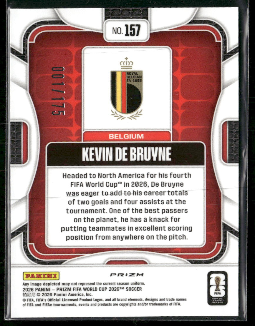 2026 Panini Prizm FIFA World Cup Bronze Disco Prizms Kevin De Bruyne #/175 #157