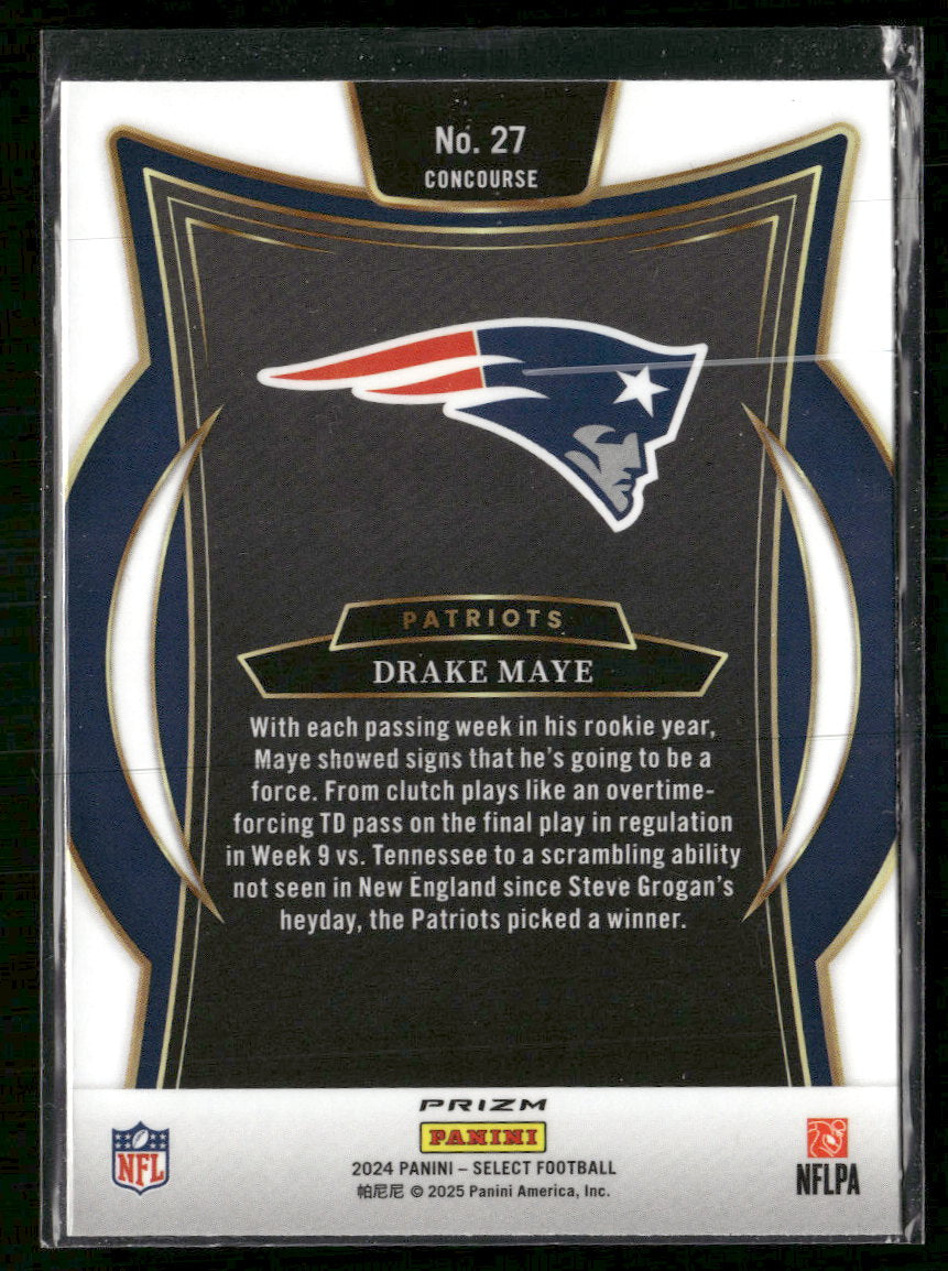 2024 Panini Select Black & Green Prizm Shock Drake Maye RC #27
