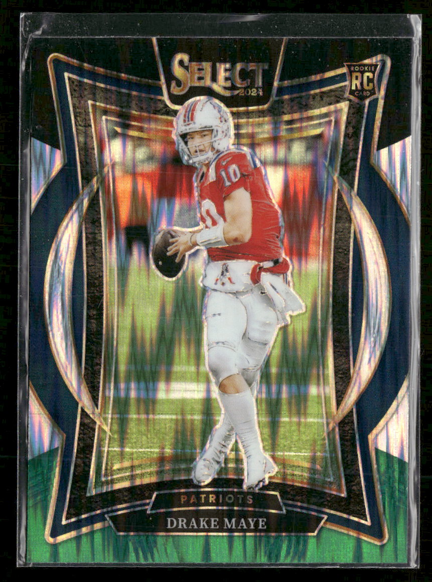 2024 Panini Select Black & Green Prizm Shock Drake Maye RC #27