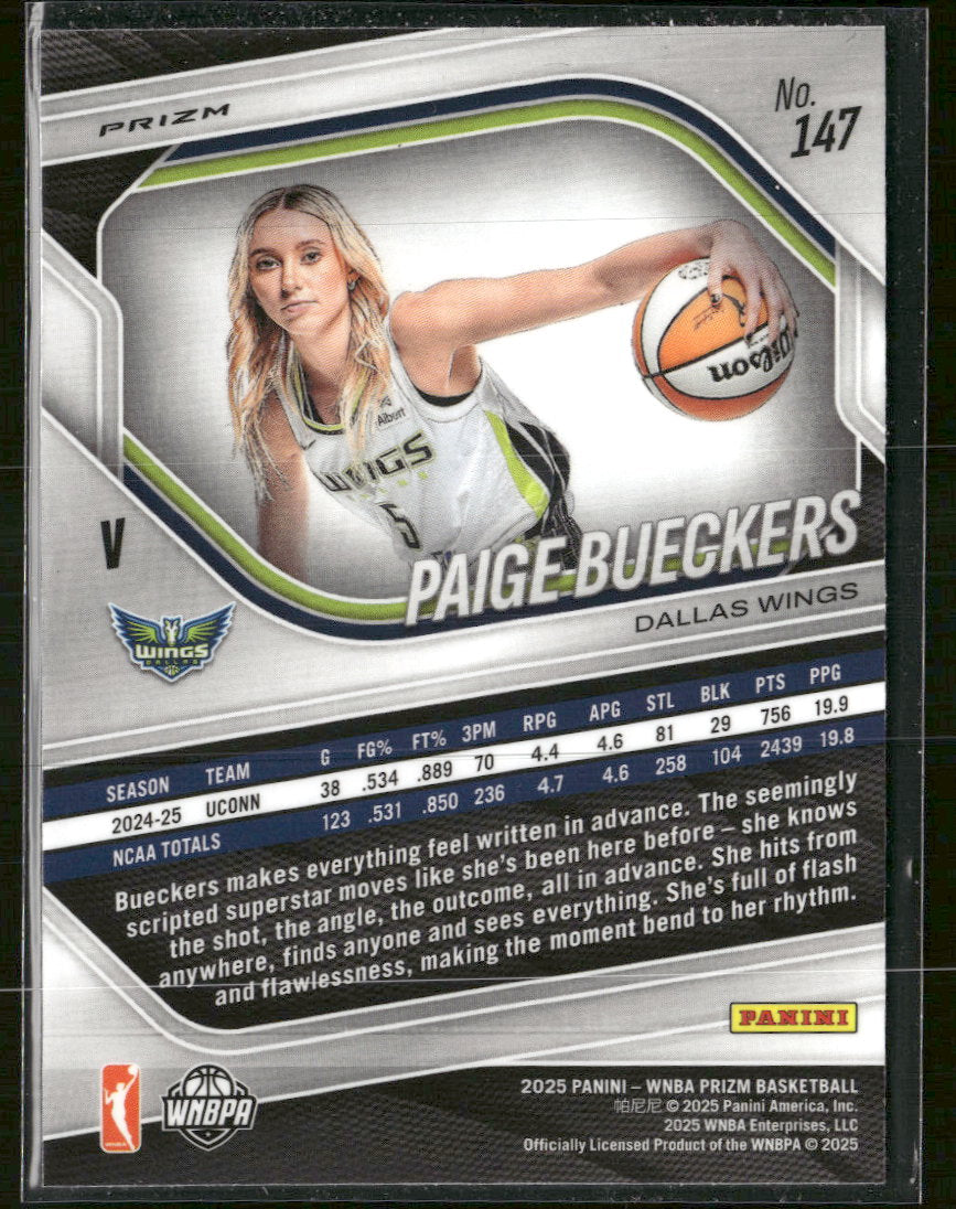 2025 Panini Prizm WNBA Blue Velocity Prizms Paige Bueckers #147