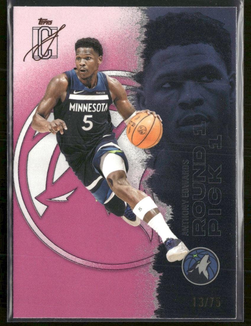 2025-26 Topps Signature Class Pink Anthony Edwards #/75 #68