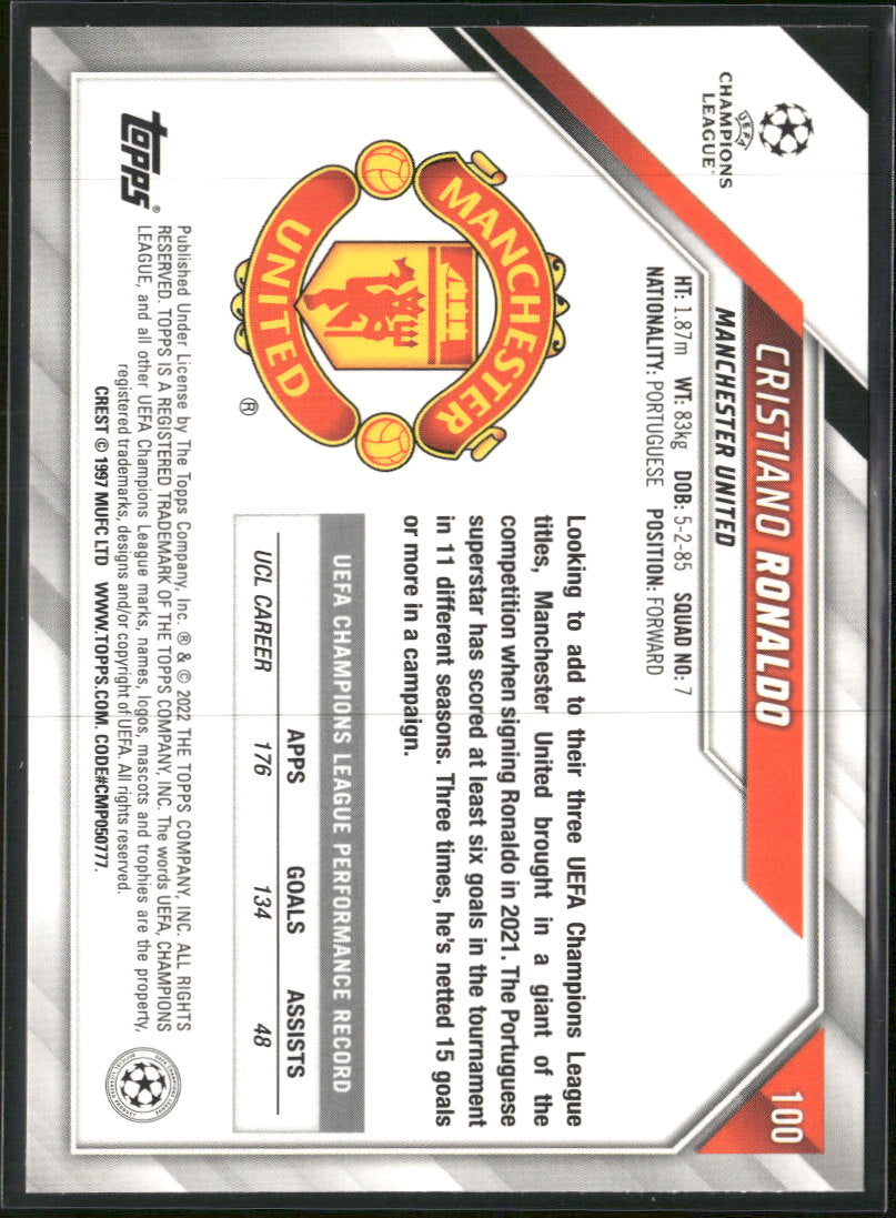2021-22 Topps UEFA Champions League Starball Foil Cristiano Ronaldo #100