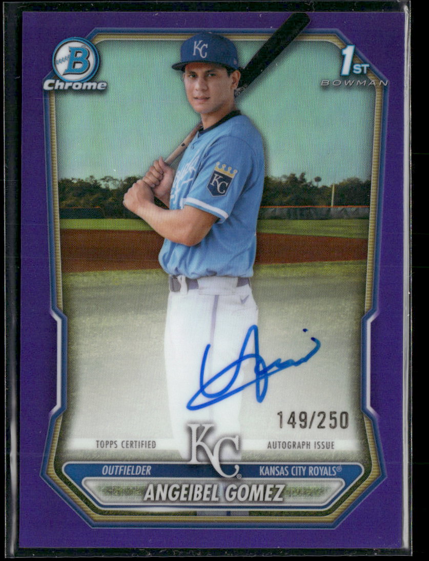 2026 Bowman Chrome Prospect AU Purple Refractor Angeibel Gomez #/250 AU #CPA-AG