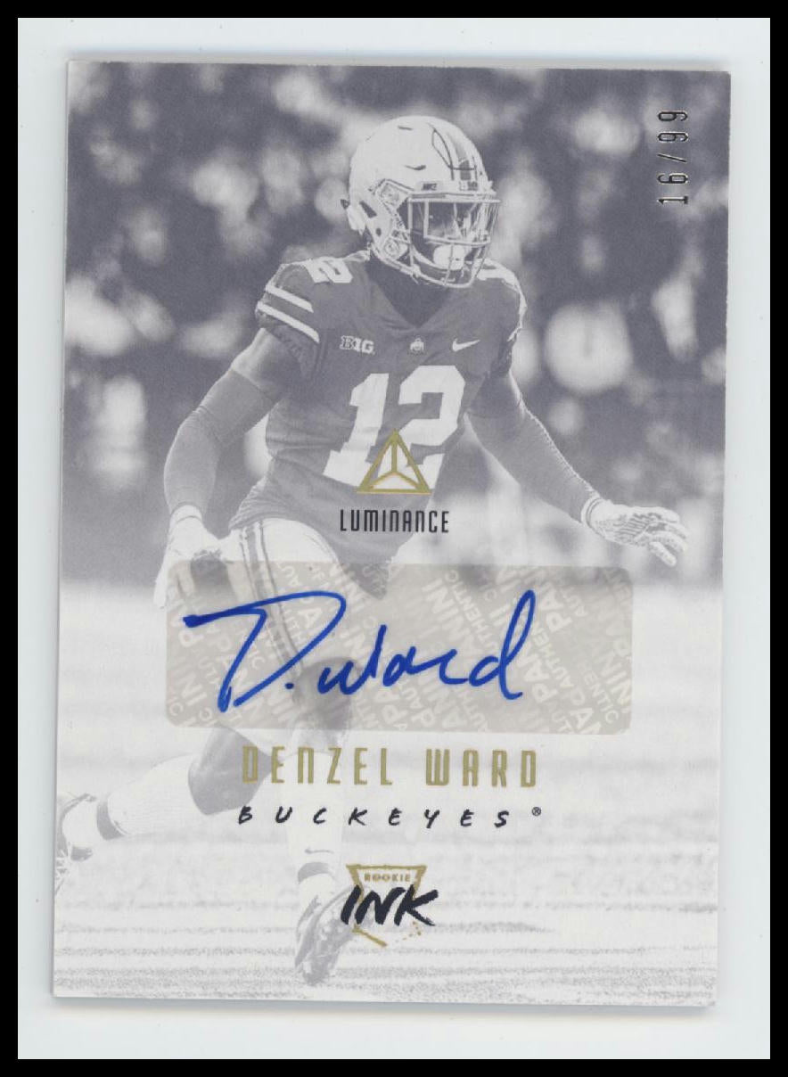 2018 Panini Luminance Rookie Ink Gold Denzel Ward #/99 AU #RI-DEW