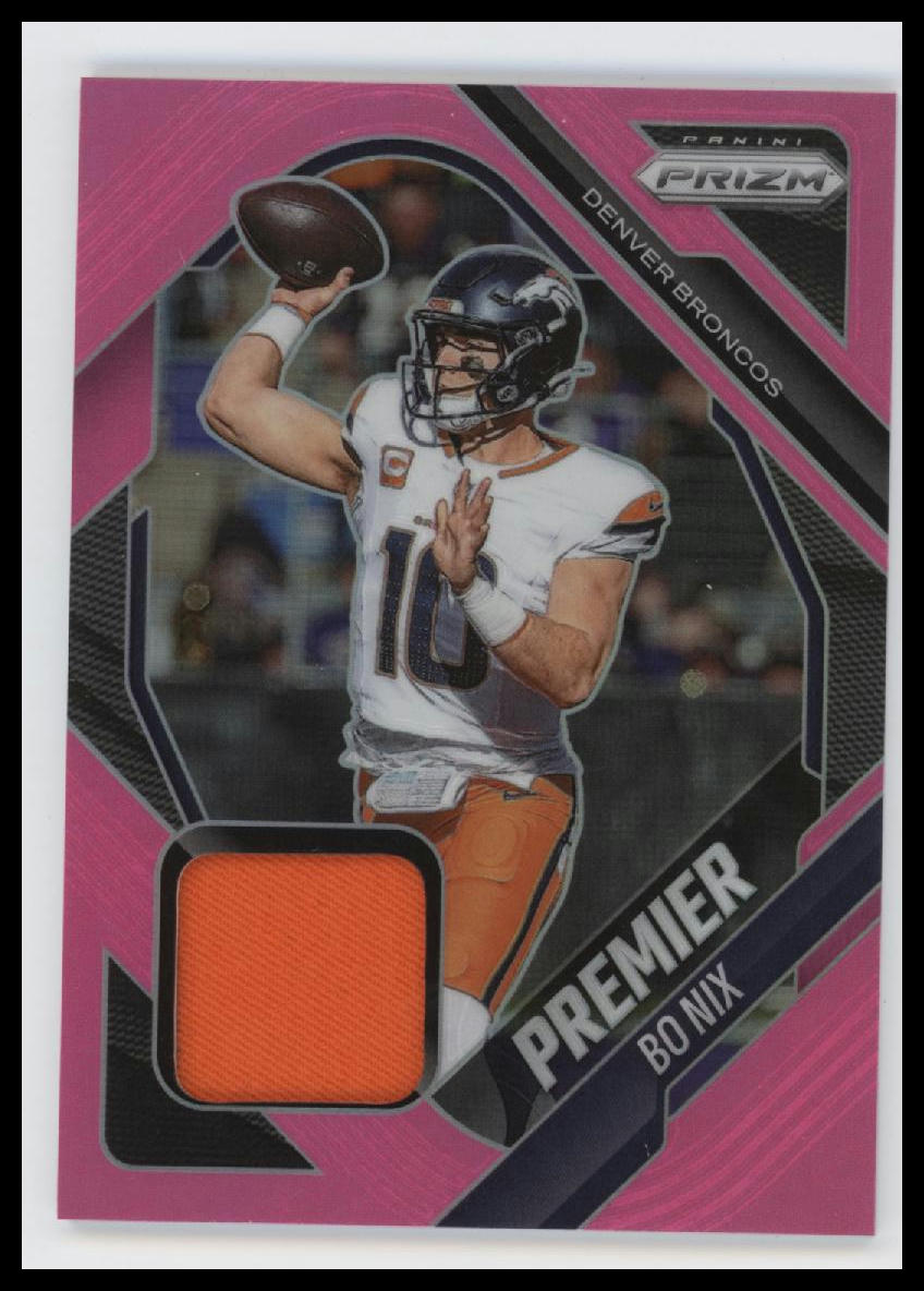 2025 Panini Prizm Premier Jerseys Pink Bo Nix #PJY-BNX
