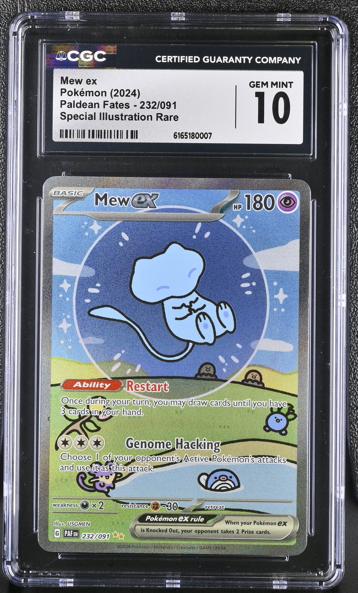 2024 Paldean Fates Mew ex 10 CGC #232/091