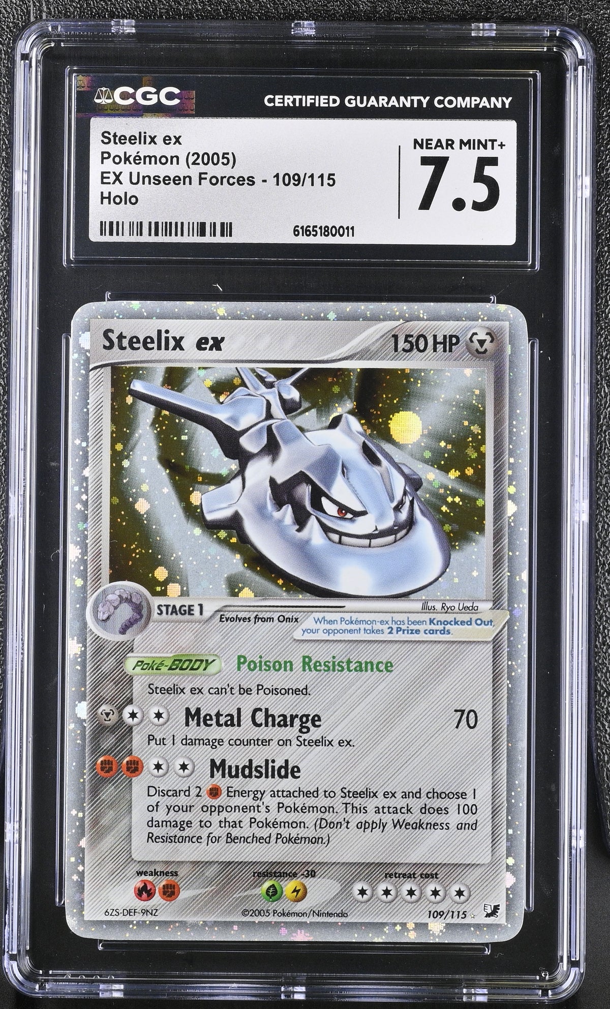 2005 EX Unseen Forces Steelix ex 7.5 CGC #109/115