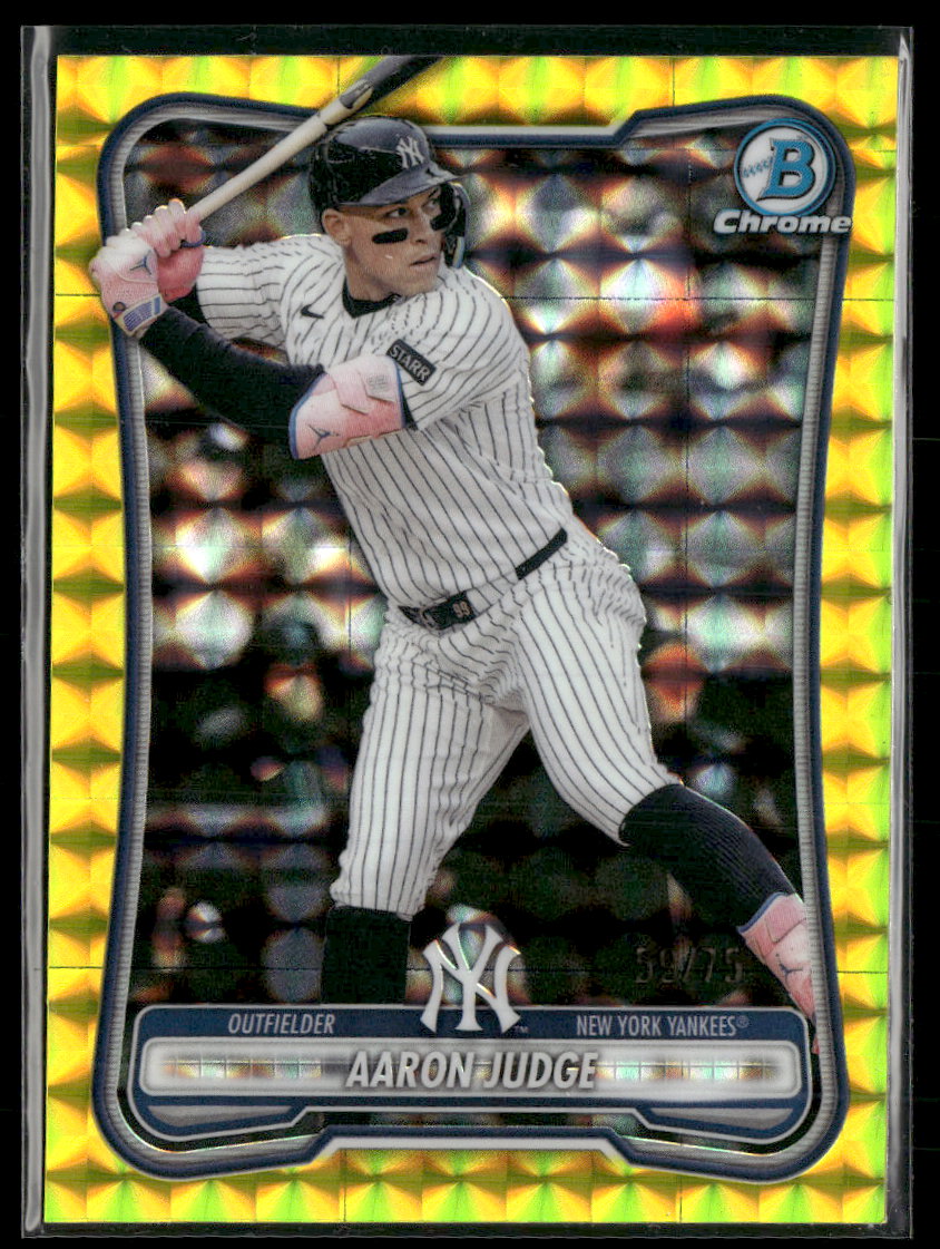2026 Bowman Chrome Yellow Geometric Refractor Aaron Judge #/75 #66