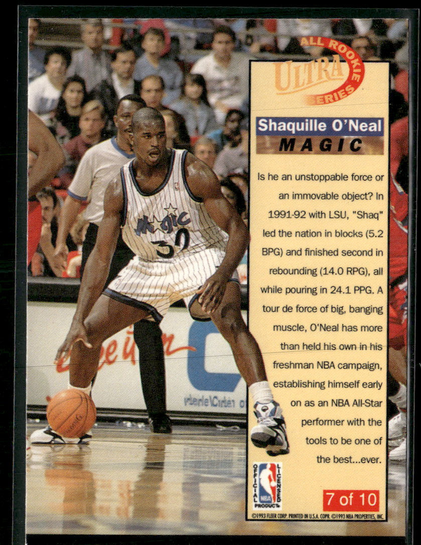 1992-93 Ultra All-Rookie Series Shaquille O'Neal #7