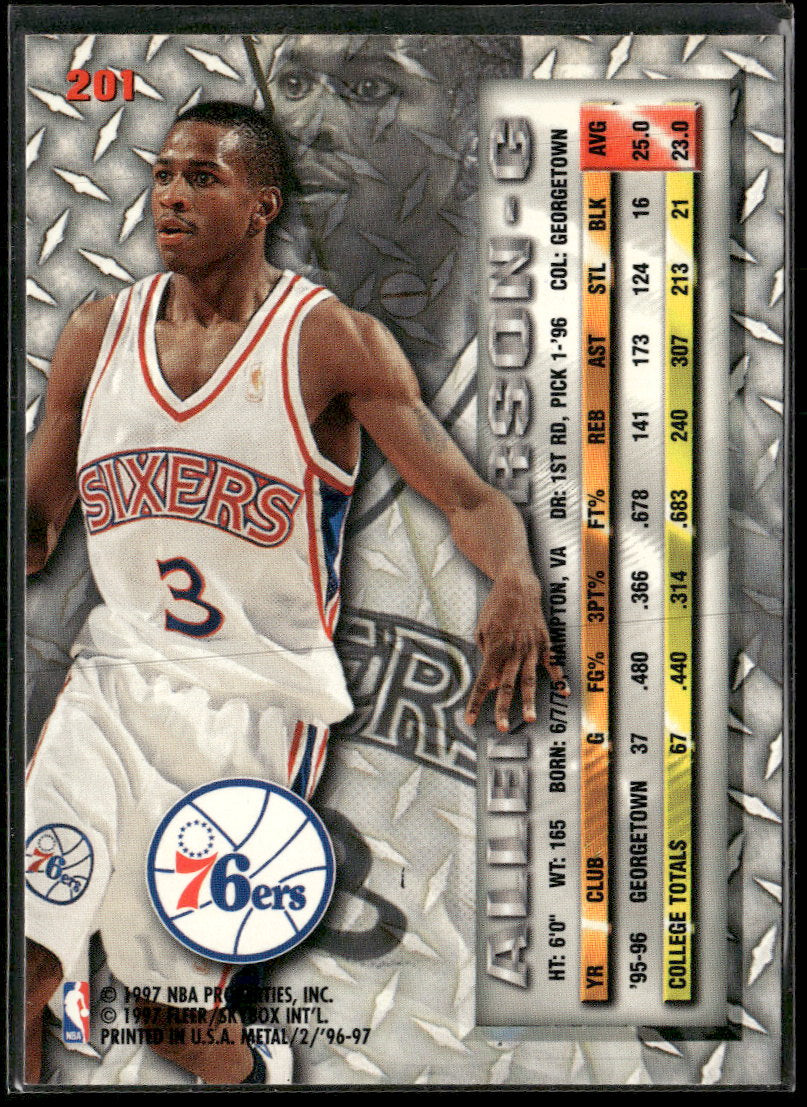 1996-97 Metal Allen Iverson RC #201