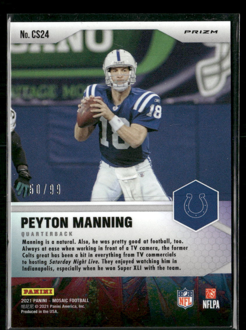 2021 Panini Mosaic Center Stage Prizm Blue Mosaic Peyton Manning #/99 #CS24