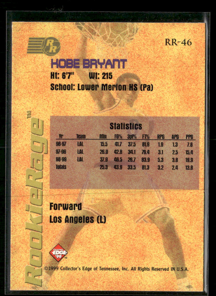1999 Collector's Edge Rookie Rage Kobe Bryant #RR-46