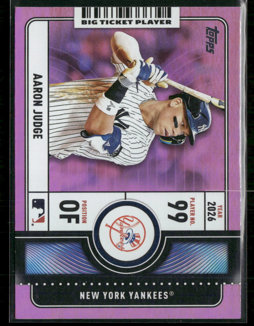 2026 Topps Big Ticket Players Pink Rainbow Foil Aaron Judge #BTP-18