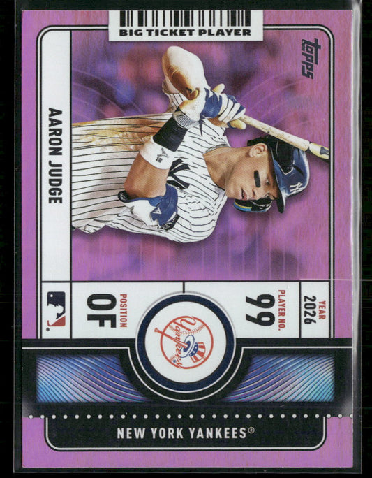 2026 Topps Big Ticket Players Pink Rainbow Foil Aaron Judge #BTP-18
