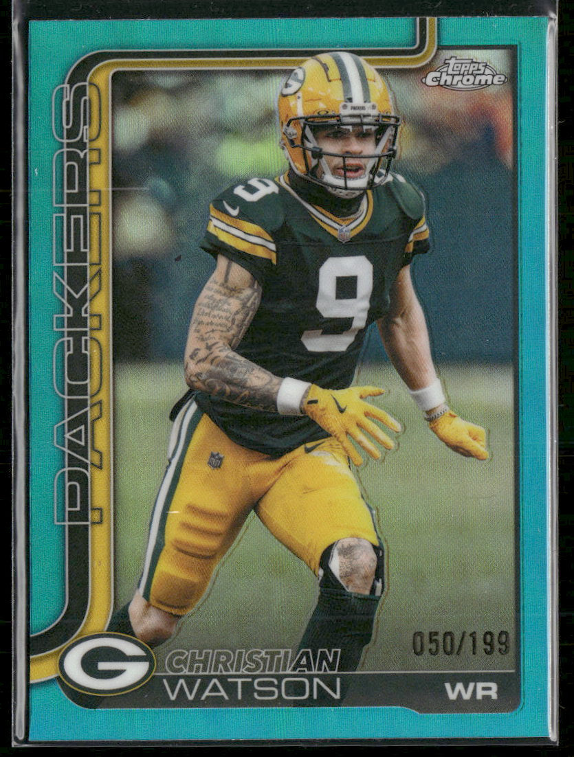 2025 Topps Chrome Aqua Refractor Christian Watson #/199 #112