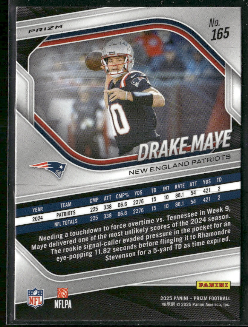 2025 Panini Prizm White Disco Drake Maye #165