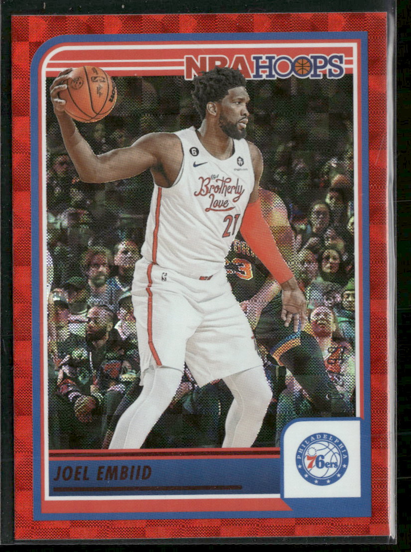 2023-24 Hoops Hyper Red Joel Embiid #/99 #67 (Ken Goldin)