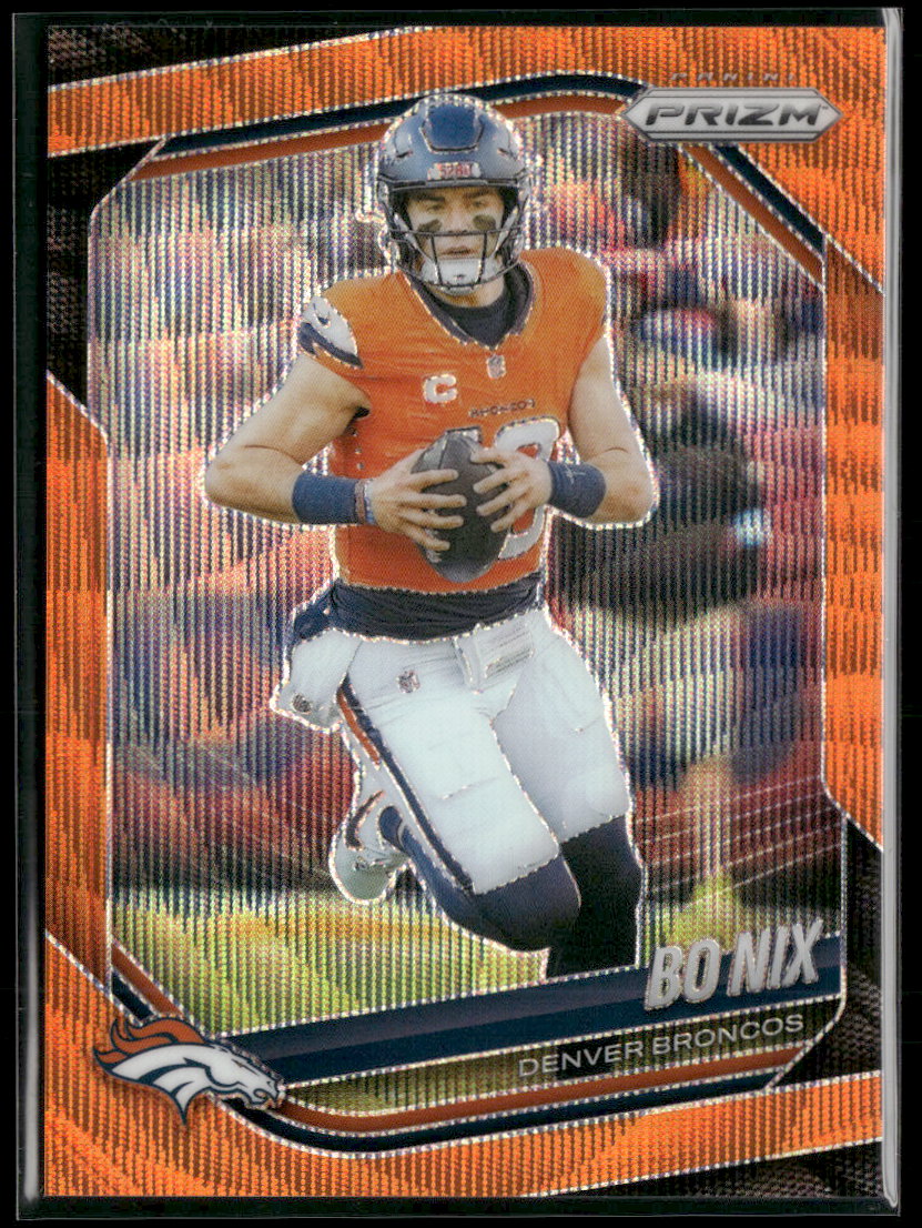 2025 Panini Prizm Orange Wave Bo Nix #/65 #142