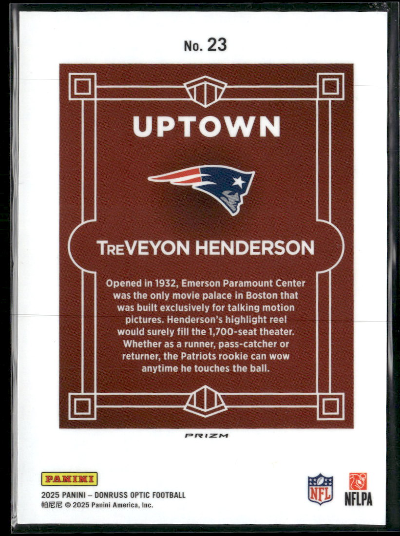 2025 Donruss Optic Uptown TreVeyon Henderson #23