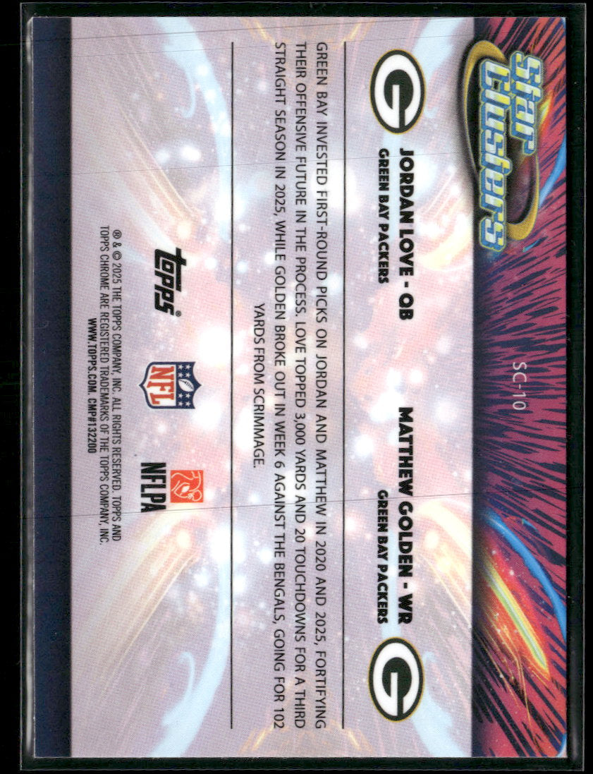 2025 Topps Chrome Cosmic Star Clusters Matthew Golden / Jordan Love #SC-10