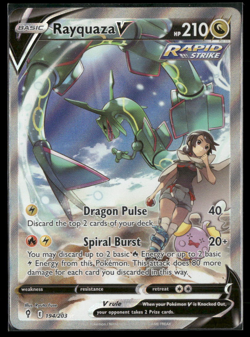 SWSH07: Evolving Skies Rayquaza V (Alternate Full Art) #194/203
