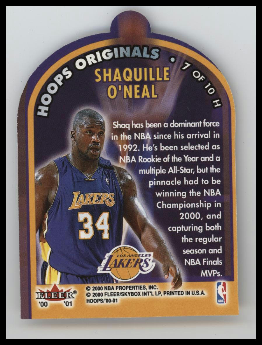 2000-01 Hoops Hot Prospects Originals Shaquille O'Neal #7 H