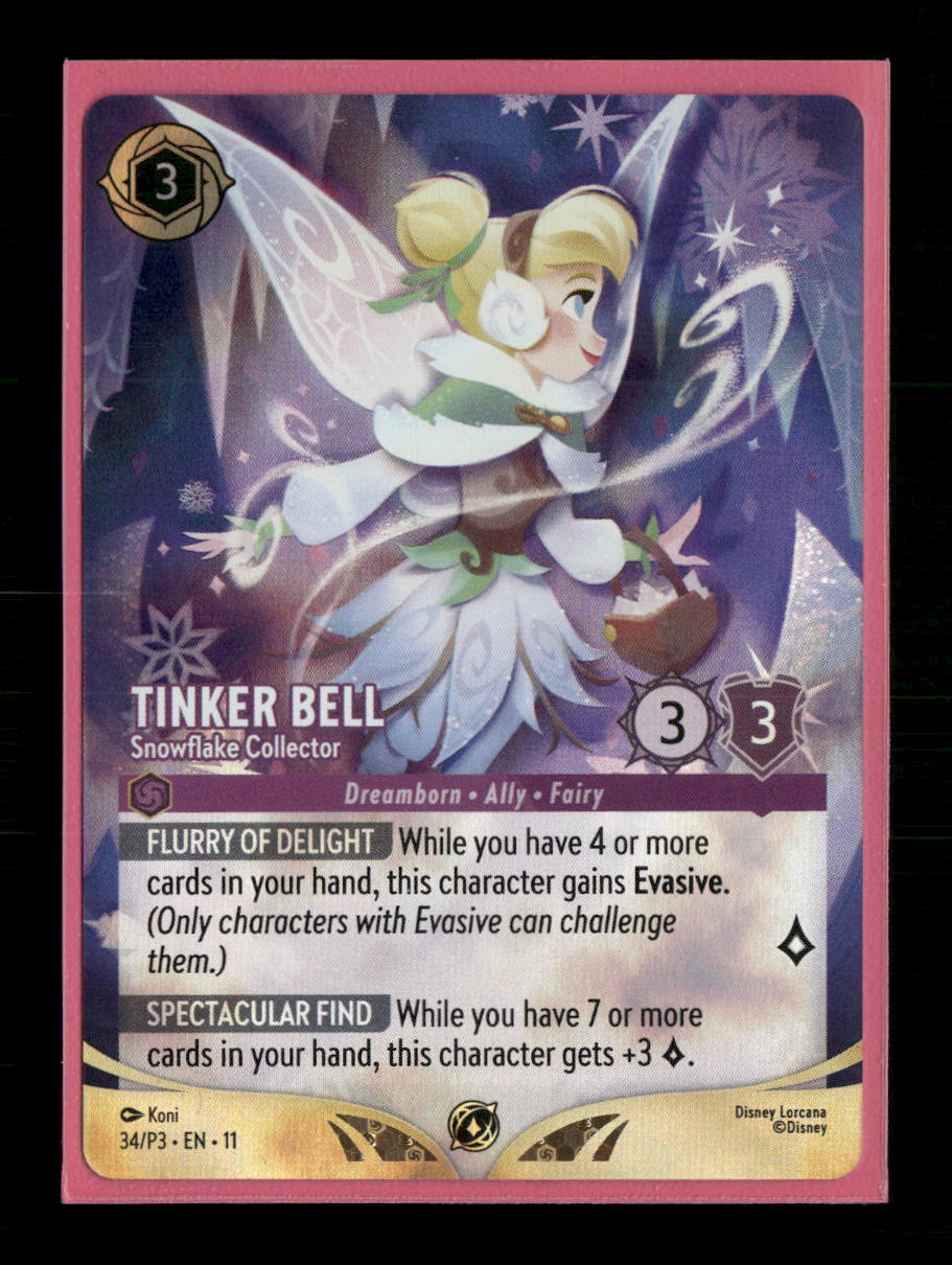 Disney Lorcana Promo Cards Tinker Bell - Snowflake Collector (Store Championship) #34