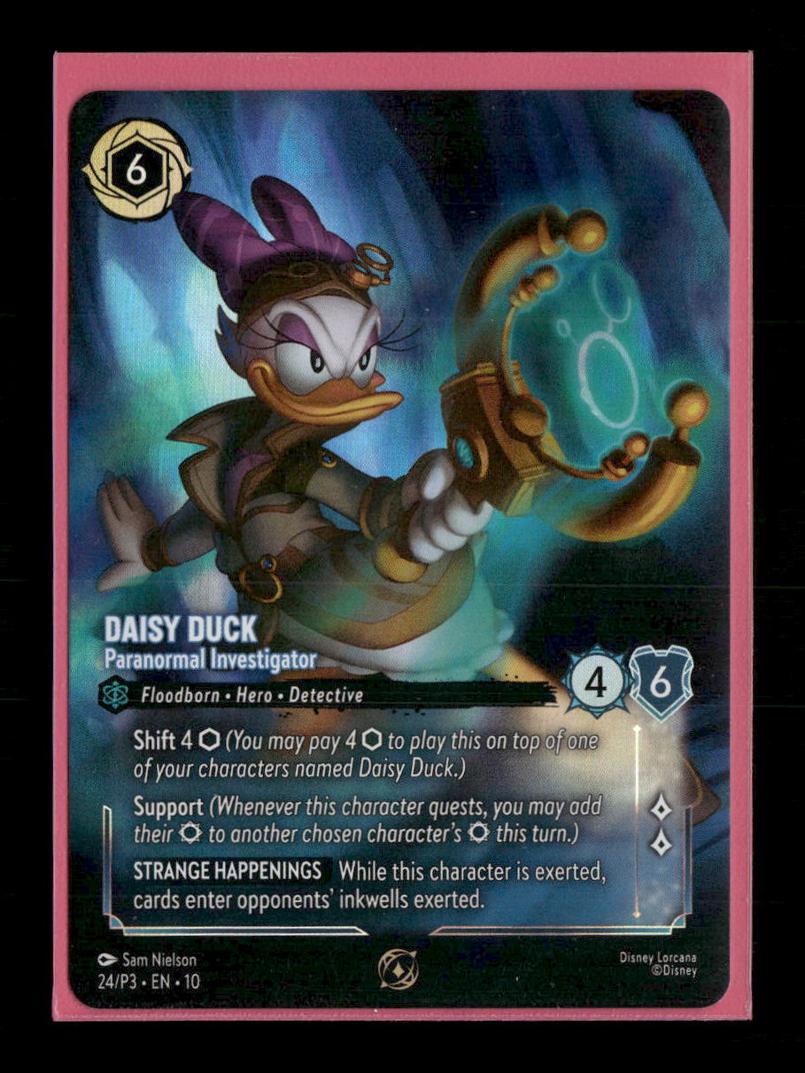Disney Lorcana Promo Cards Daisy Duck - Paranormal Investigator (Store Championship) #24