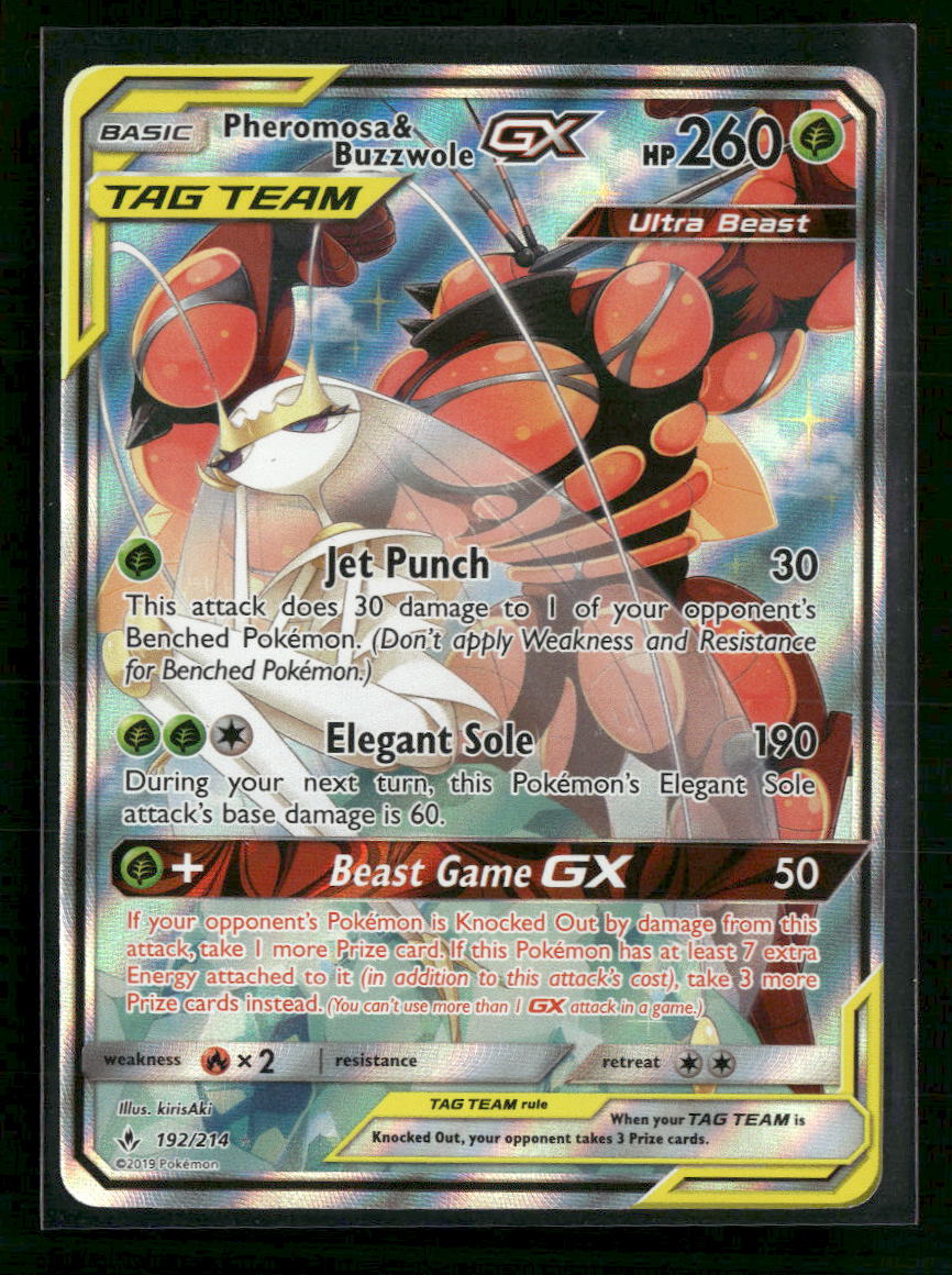 SM - Unbroken Bonds Pheromosa & Buzzwole GX (192) (Alternate Full Art) #192/214