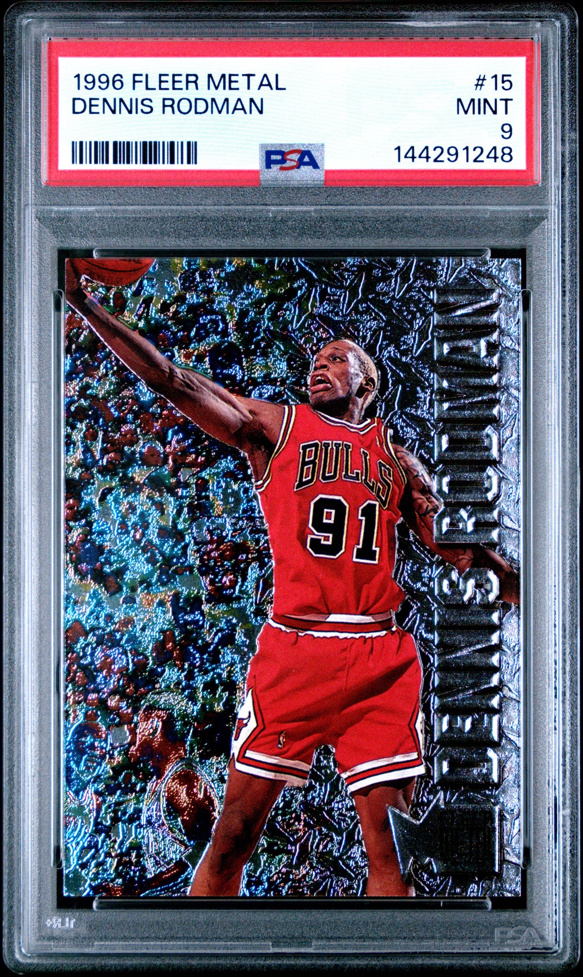 1996 Metal Dennis Rodman 9 PSA #15