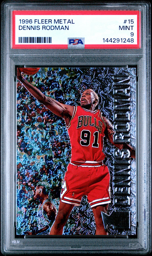 1996 Metal Dennis Rodman 9 PSA #15