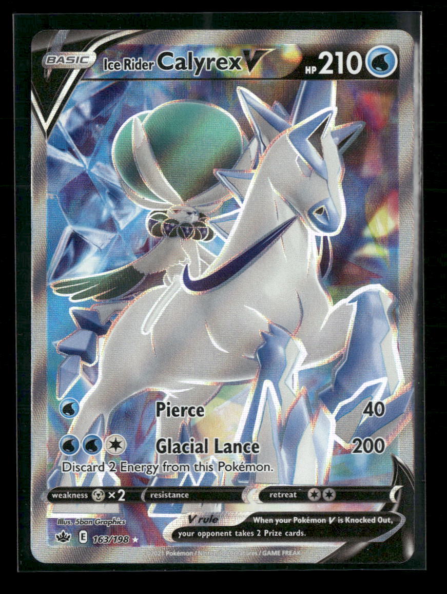 SWSH06: Chilling Reign Ice Rider Calyrex V (Full Art) #163/198