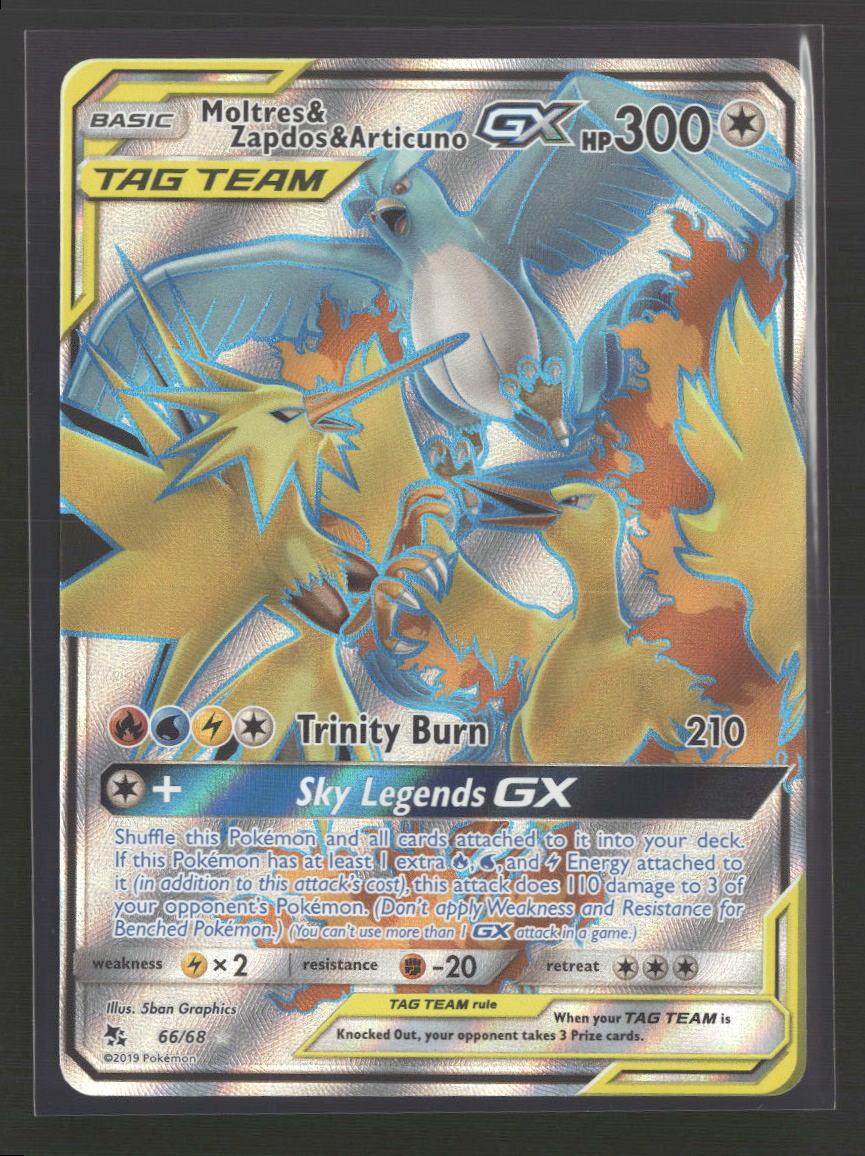 Hidden Fates Moltres & Zapdos & Articuno GX (Full Art) #66/68