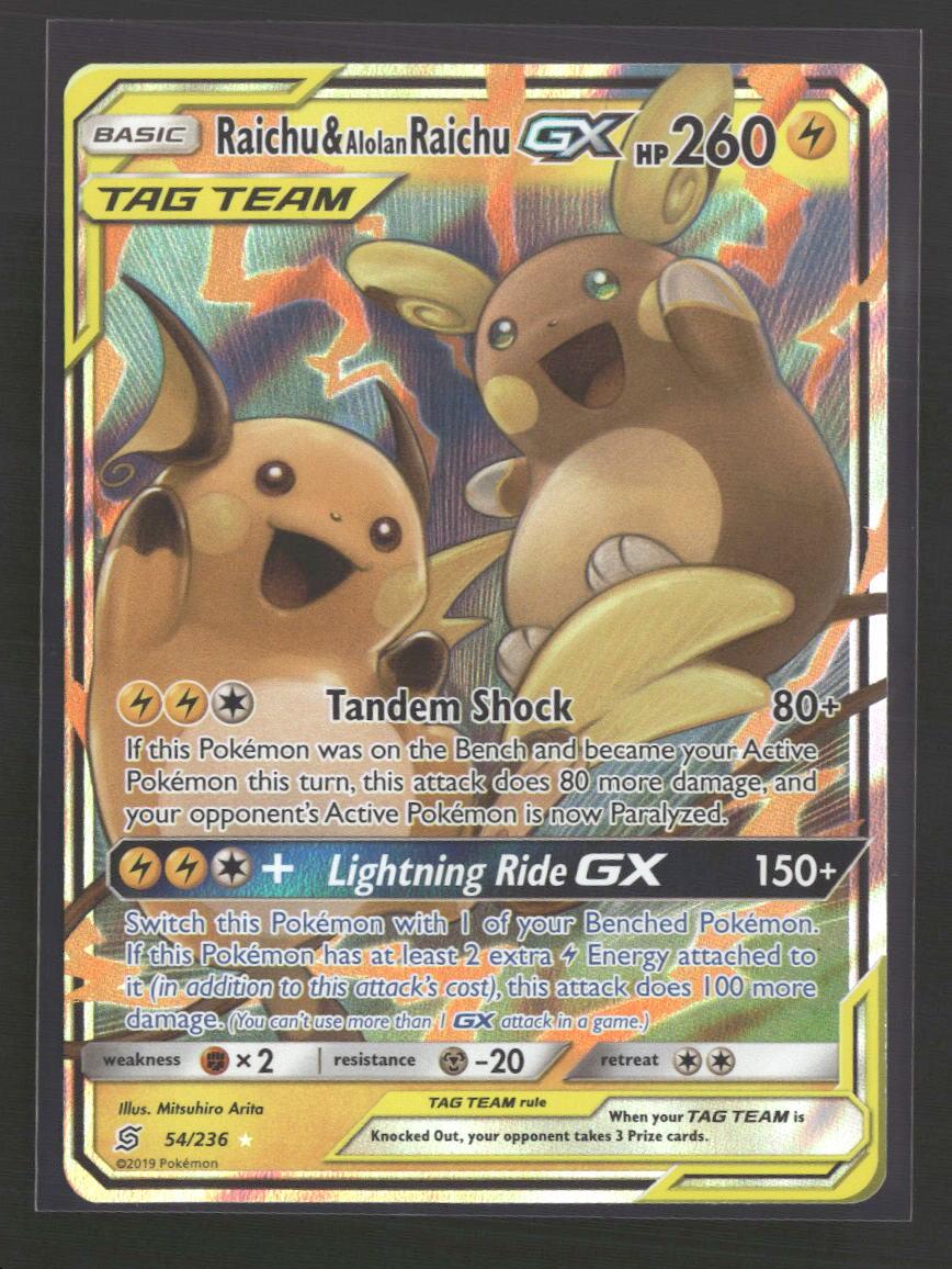 SM - Unified Minds Raichu & Alolan Raichu GX #54/236