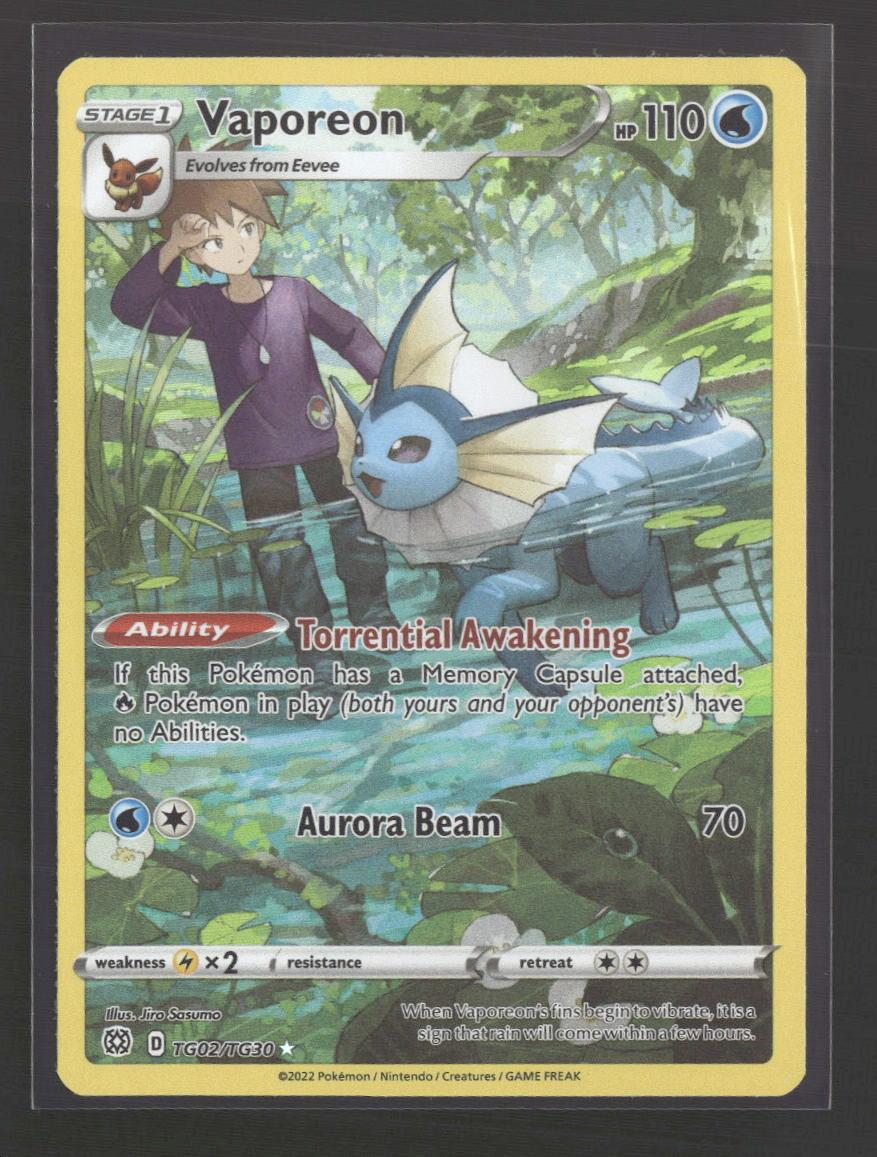 SWSH09: Brilliant Stars Trainer Gallery Vaporeon #TG02/TG30