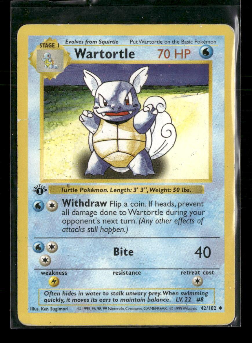 Base Set (Shadowless) Wartortle #042/102