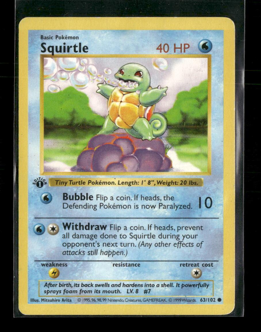Base Set (Shadowless) Squirtle #063/102