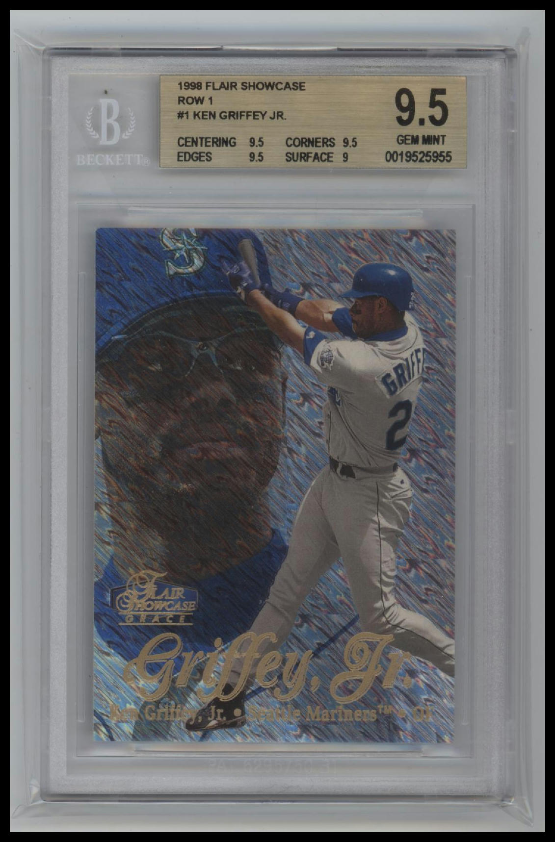1998 Flair Showcase Flair Showcase Row 1 (Grace) Ken Griffey, Jr. 9.5 BGS #1
