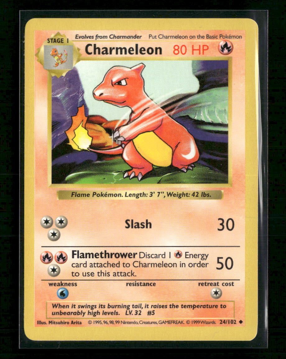 Base Set (Shadowless) Charmeleon Unlimited #024/102