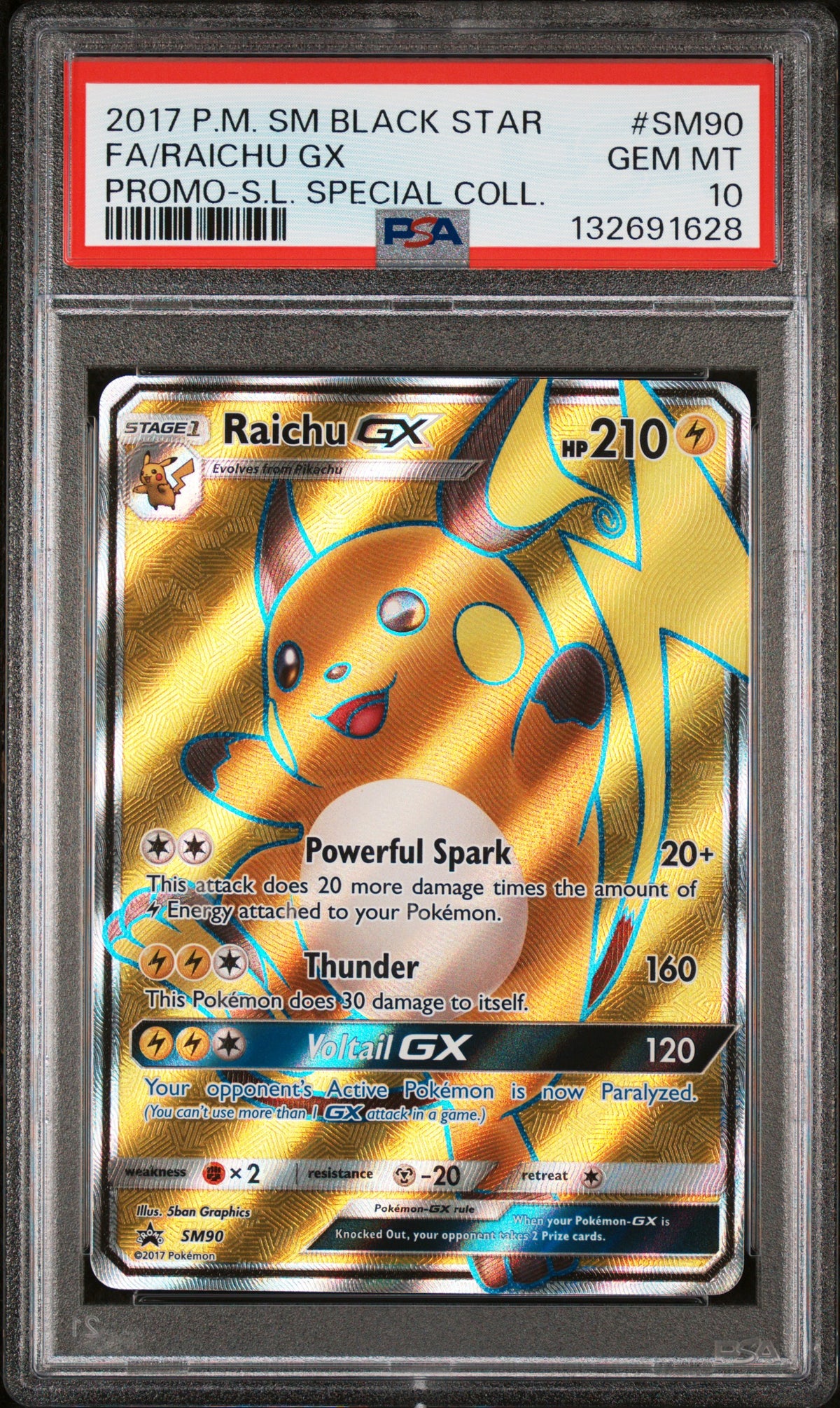 2017 Pokemon Sm Black Star Promo-S.L. Special Coll. Fa/Raichu Gx 10 PSA #SM90