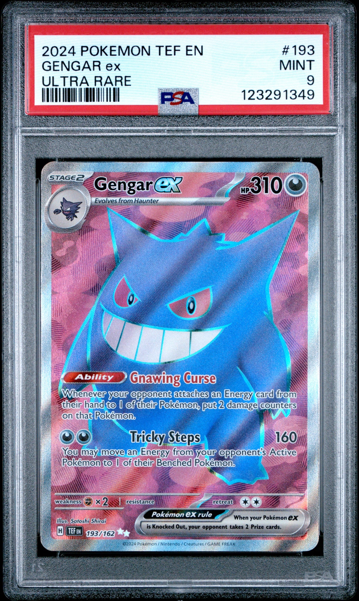 2024 Pokemon Tef En-Temporal Forces Ultra Rare Gengar Ex 9 PSA #193