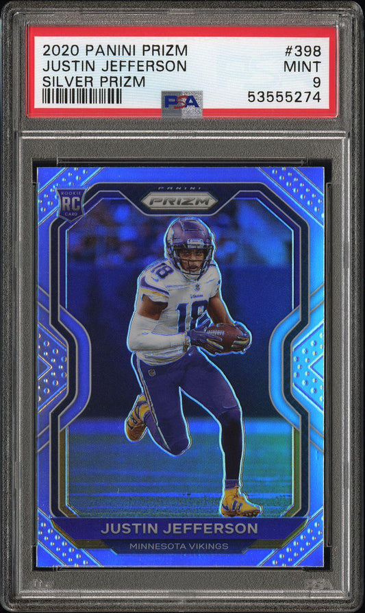 2020 Panini Prizm Silver Prizm Justin Jefferson 9 PSA #398