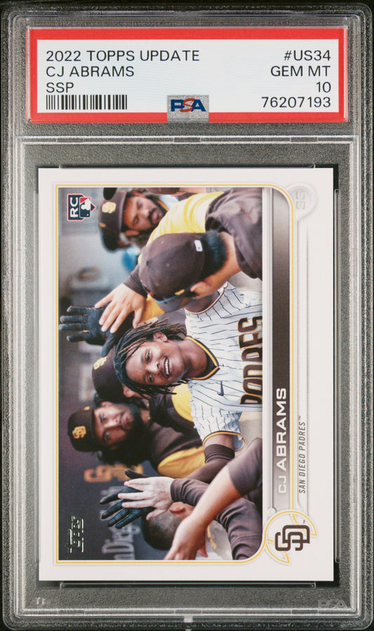 2022 Topps Update Ssp Cj Abrams 10 PSA #US34