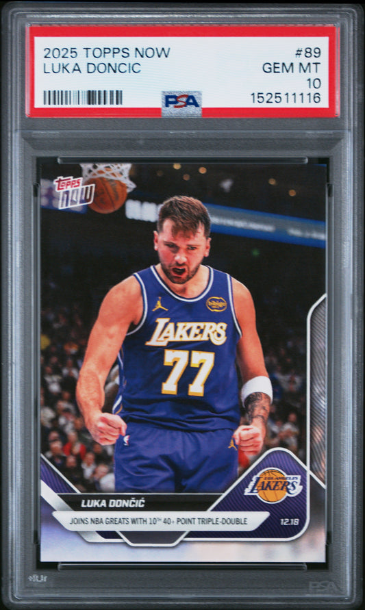 2025 Topps Now Luka Doncic 10 PSA #89