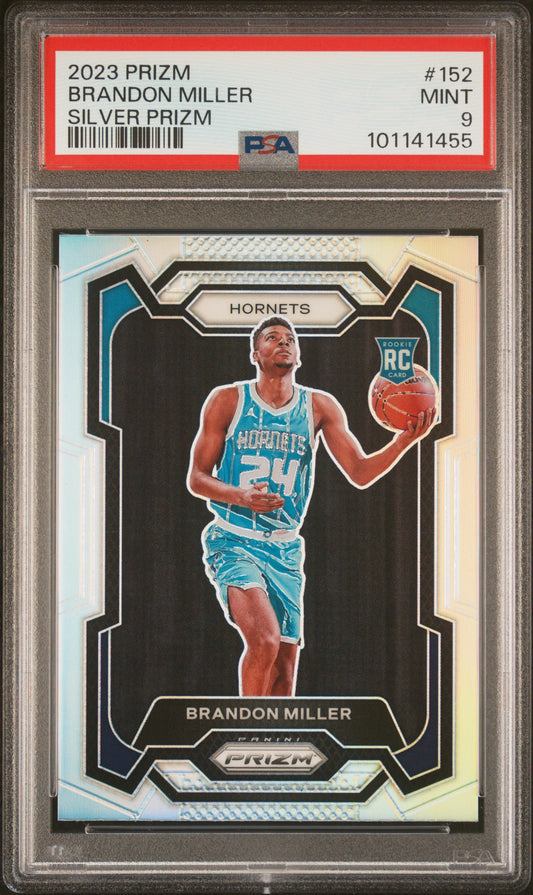 2023 Panini Prizm Silver Prizm Brandon Miller 9 PSA #152