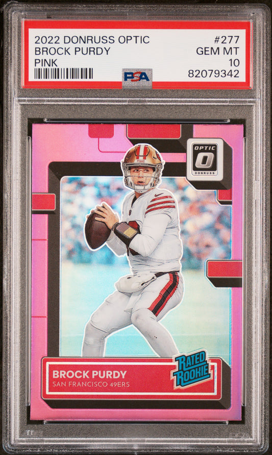 2022 Panini Donruss Optic Pink Brock Purdy 10 PSA #277