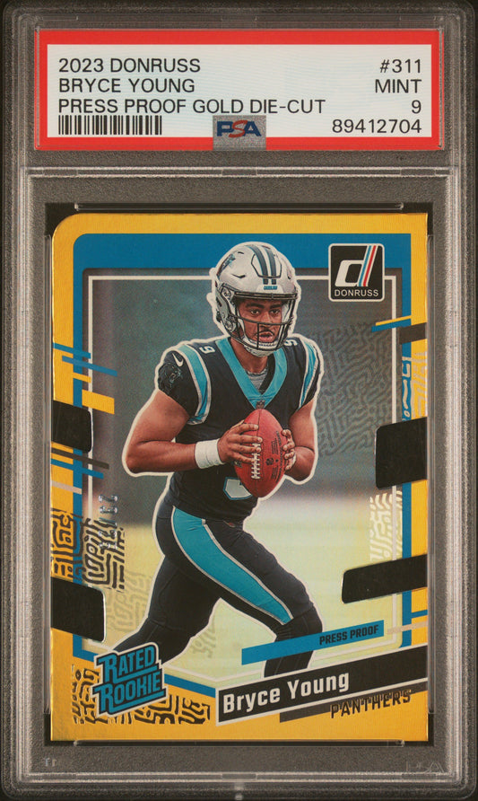 2023 Panini Donruss Press Proof Gold Die-Cut Bryce Young 9 PSA #311