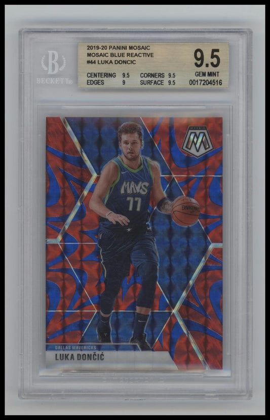 2019-20 Panini Mosaic Reactive Blue Luka Doncic 9.5 BGS #44
