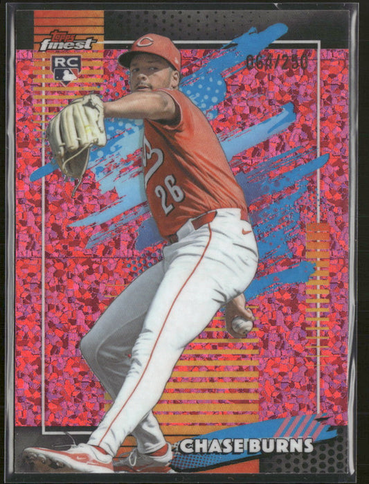2026 Finest Pink Mini-Diamond Refractor Chase Burns RC #/250 #194